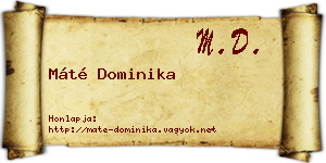 Máté Dominika névjegykártya